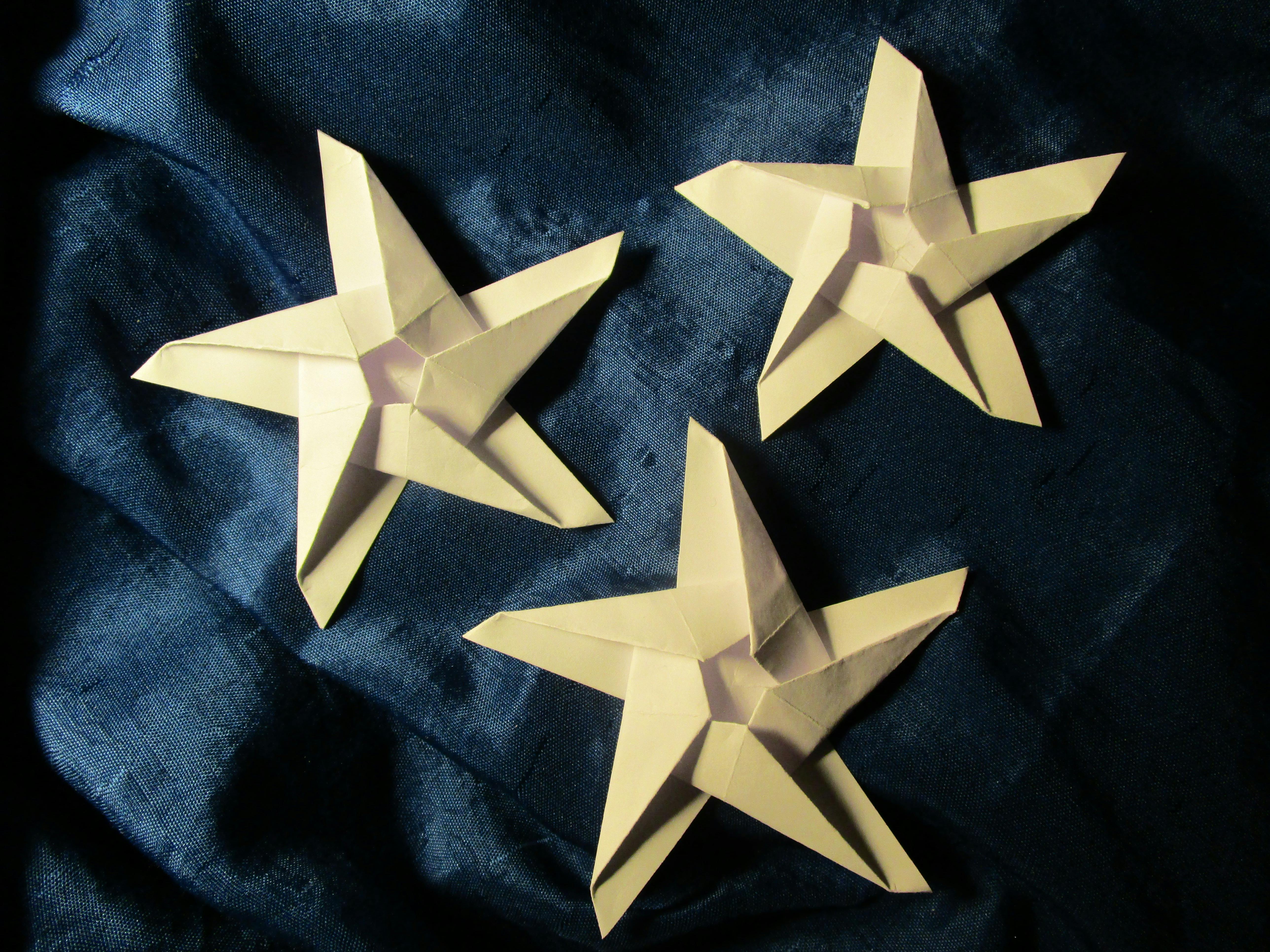 Free stock photo of stars paper origami paper blue art handmade