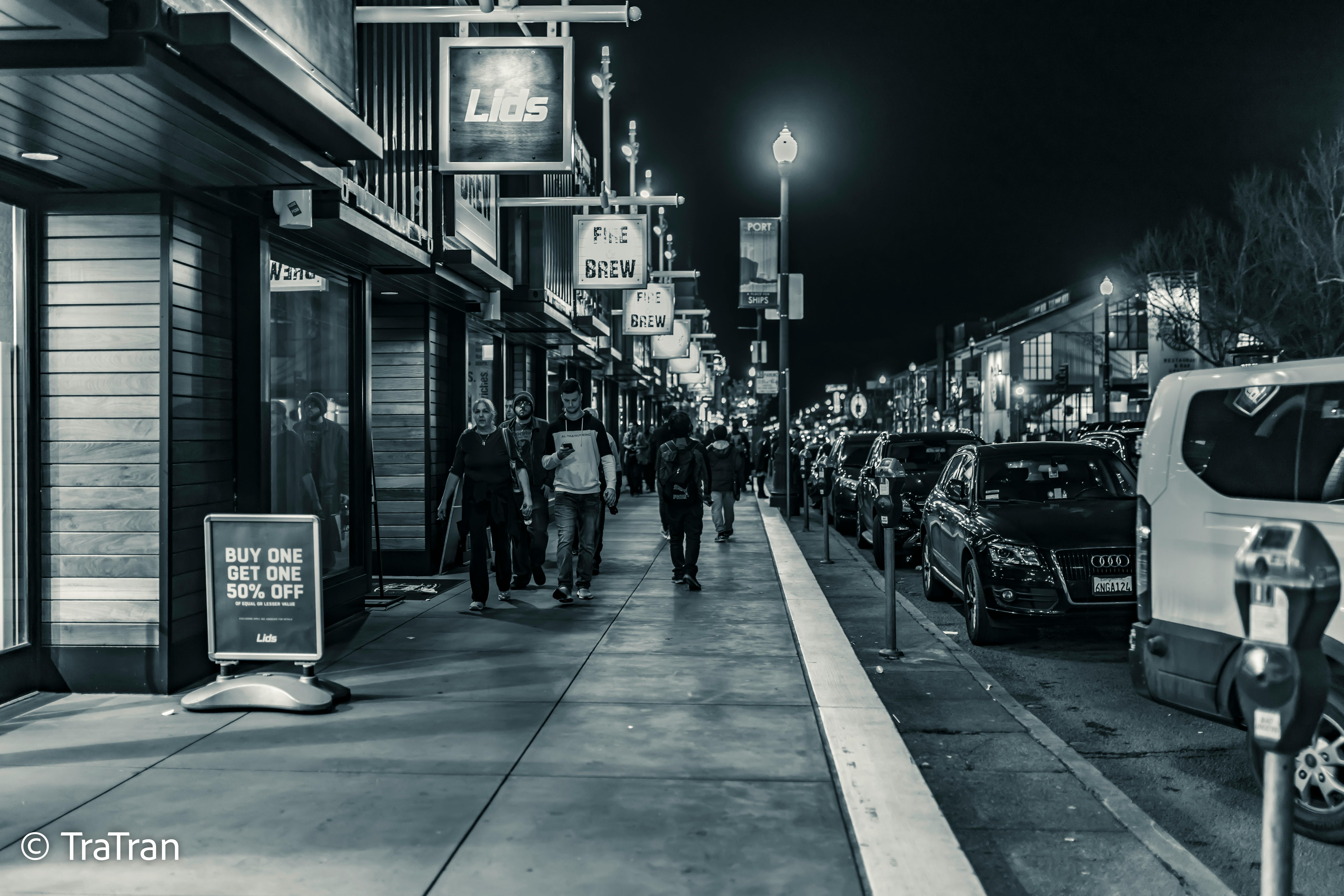 Free stock photo of busy street, city life, midnight
