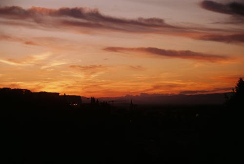 35mm Film Wide Shot of a sunset at Florence
