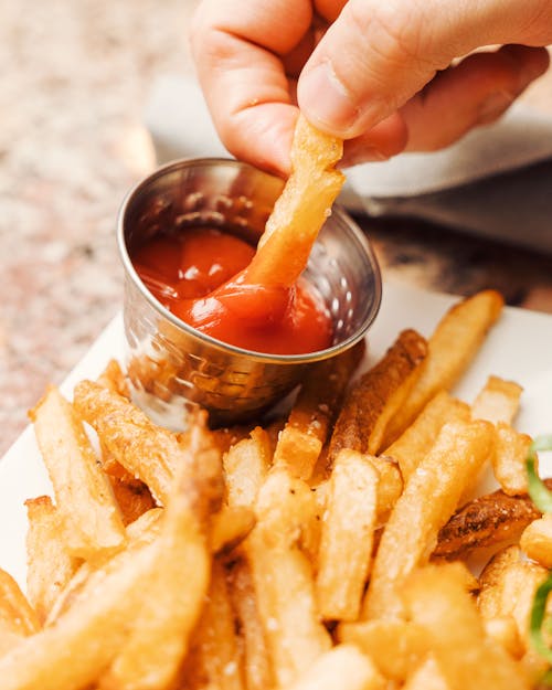 French Fries Served in a Restaurant 