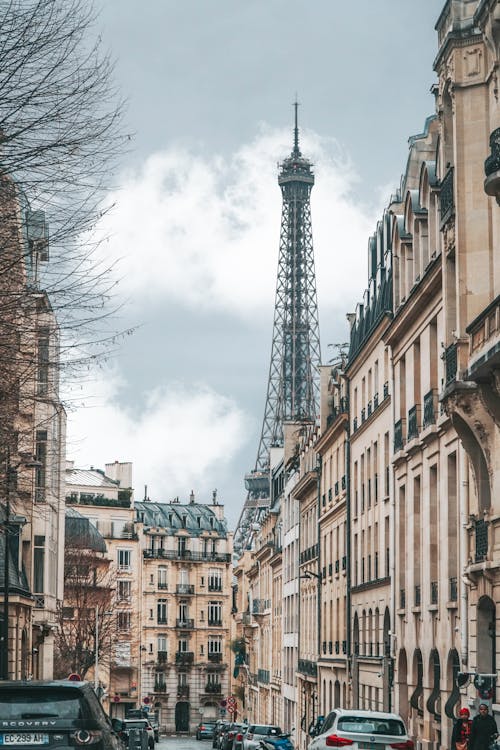 Eiffel Tower over Buildings in Paris