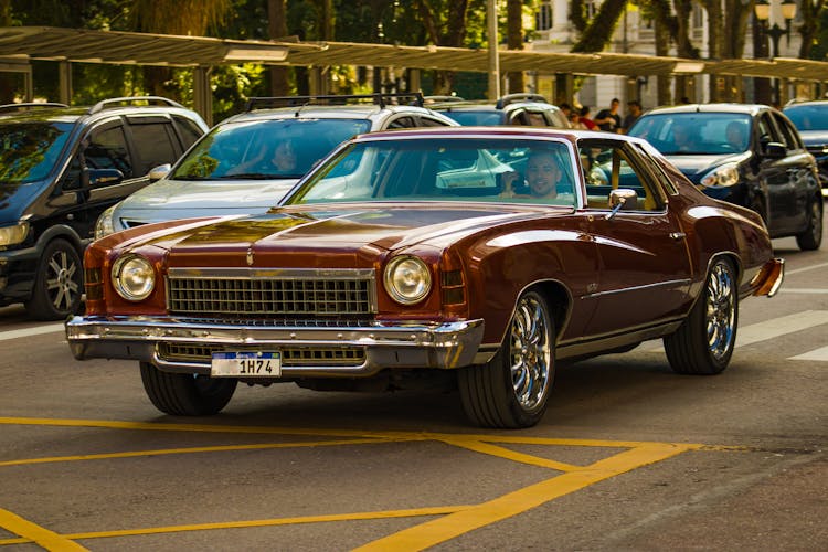 A Vintage Chevrolet Monte Carlo On A Street In City 