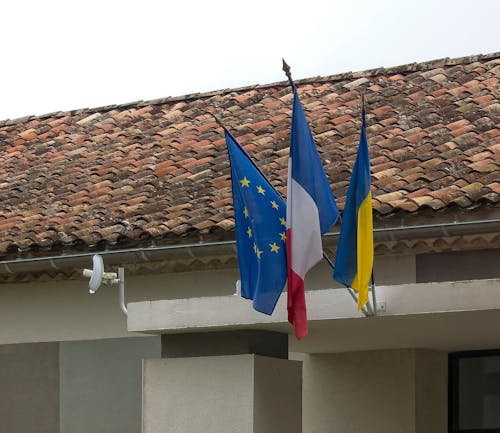 Foto stok gratis balai kota, bendera, bendera ukraina