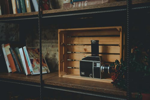 Vintage Camera in Box on Shelf