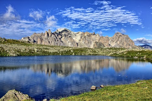 Rocky Mountains behind Lake