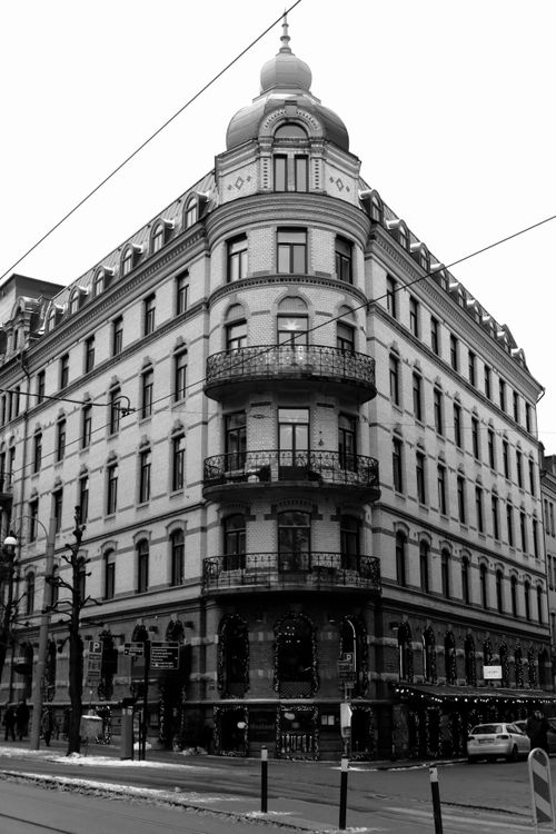 Free Monochrome photo of early 20th-century architecture in Gothenburg, Sweden. Stock Photo
