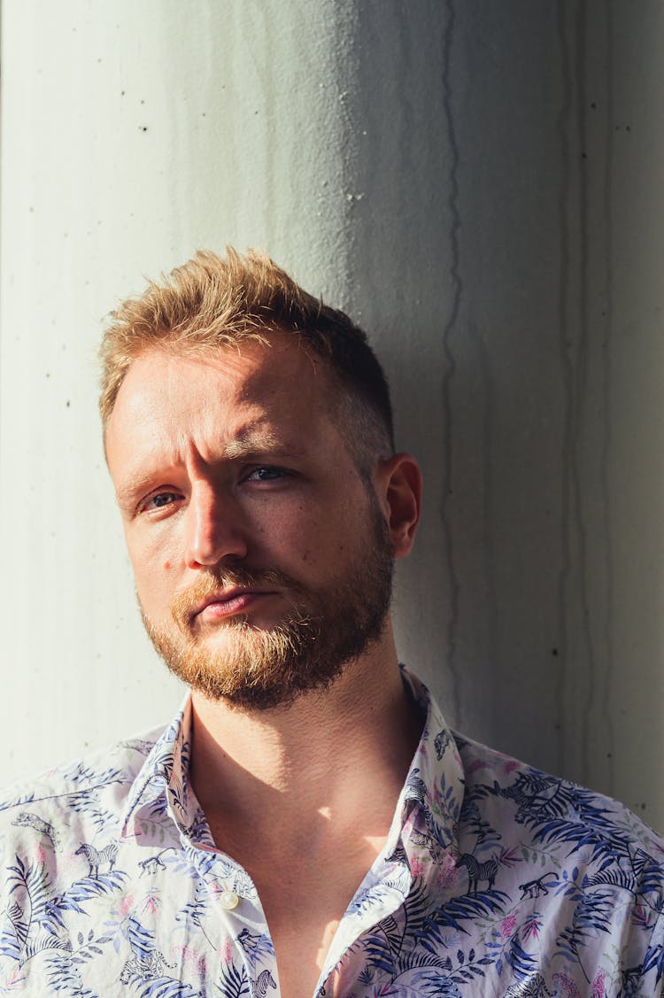 Bearded Man In Shirt Portrait