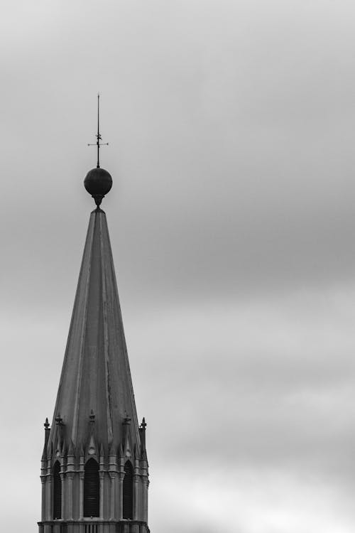 Church Tower in Black and White