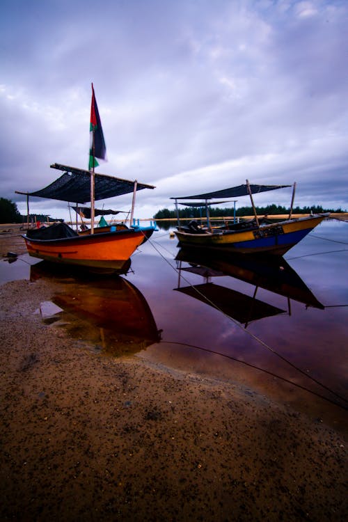 Boats Moored on the Shore 