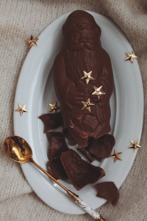 Chocolate Santa Claus on a Plate 