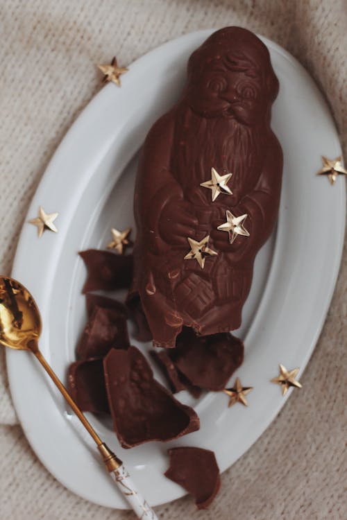 Chocolate Santa Claus on a Plate 