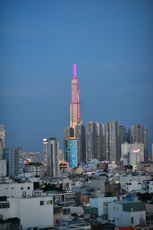 Skyline of Ho Chi Minh City with the View of Landmark 81 Tower, Vietnam 