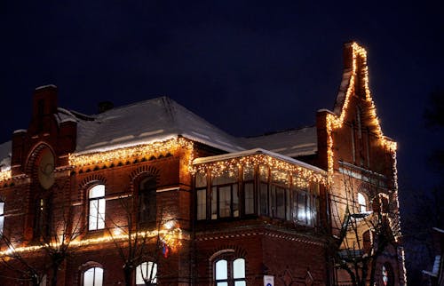 Christmas Lights on Old Post Building