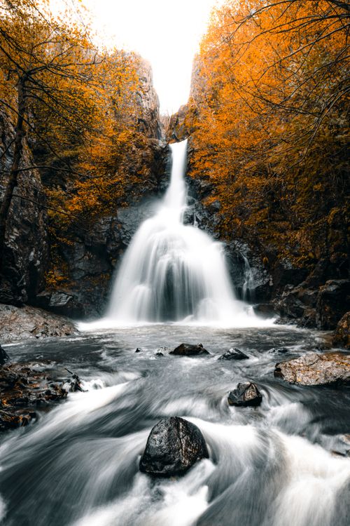 Free Explore the captivating waterfall surrounded by vibrant autumn foliage in Yalova, Turkey. Stock Photo