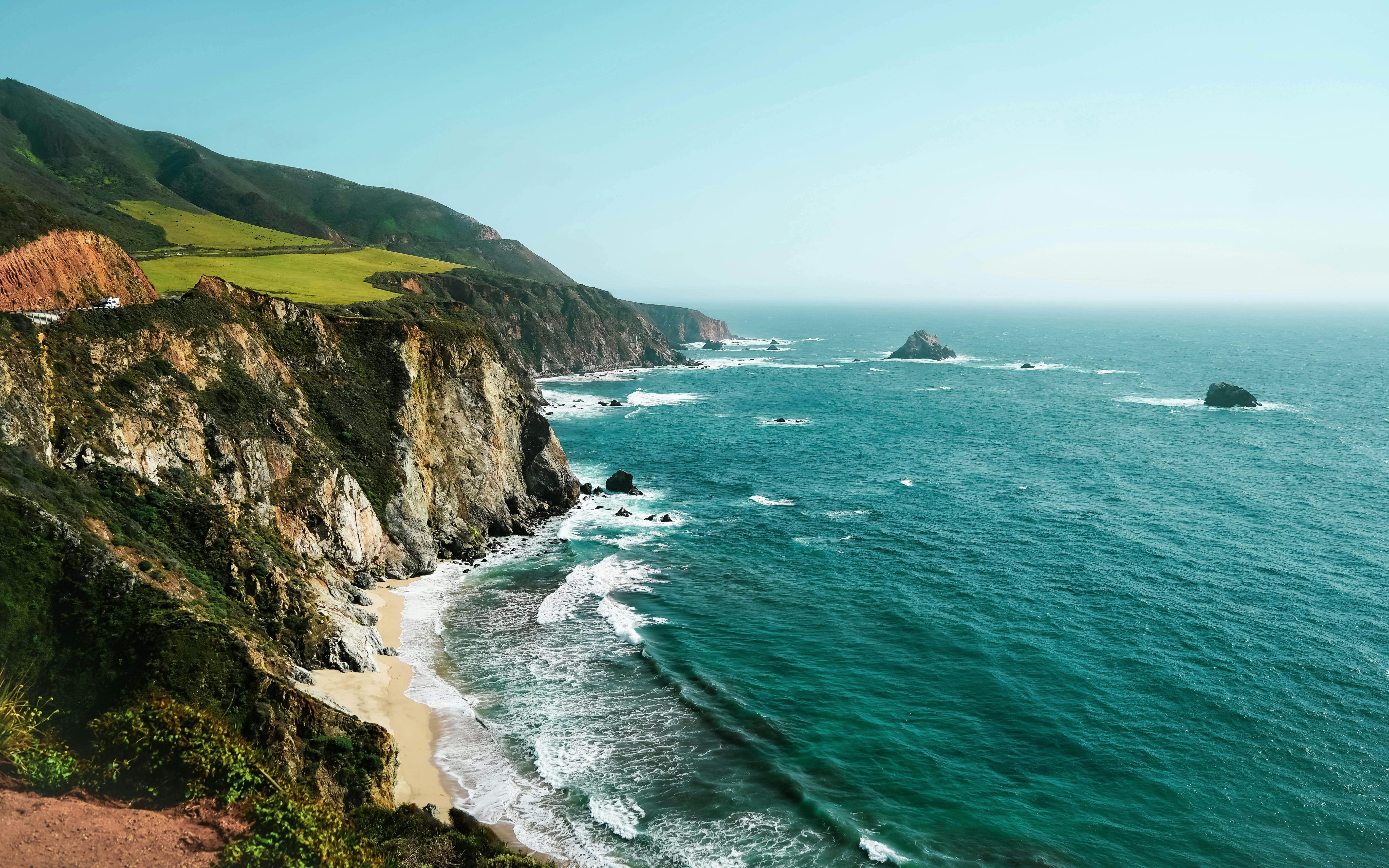 Big Sur rugged coastline with ocean waves — California chimney services statewide