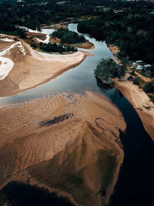Aerial View of Water on the Beach