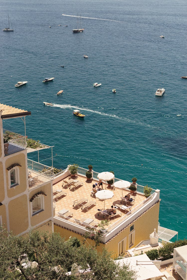 House With Terrace On Roof On Sea Shore