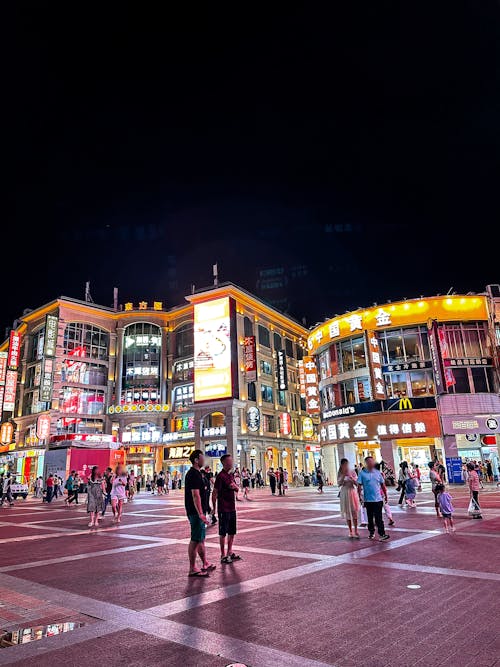 Imagine de stoc gratuită din China, noaptea, stradă de mers pe jos