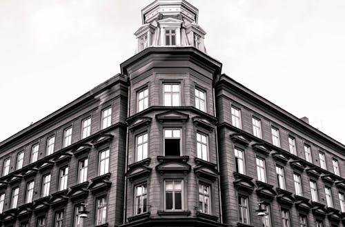 Corner of Building in Stockholm in Black and White