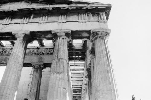 Closeup of the Parthenon Colonnade in Ancient Acropolis