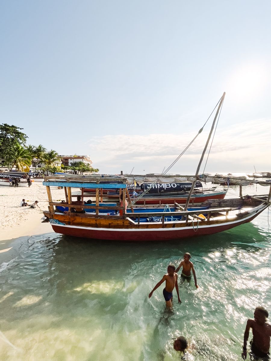 View of Jambiani Beach on Zanzibar's southeast