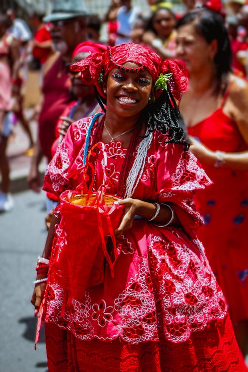 Woman Wearing Traditional Clothing on Festival