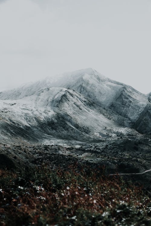 Painterly Landscape with Mountain in the Snow and Fog