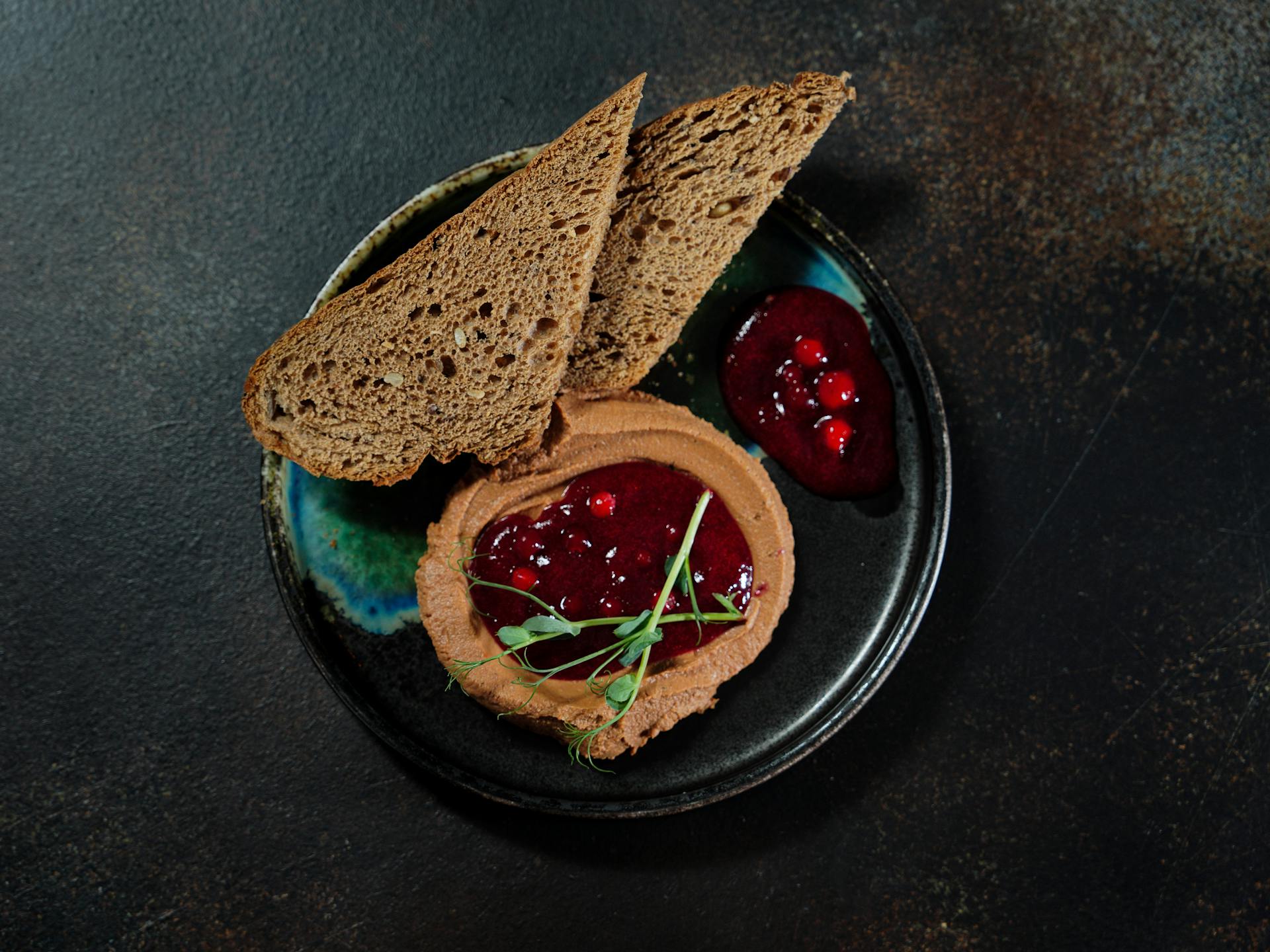 Cranberry Jam and a Slices of Wholemeal Bread