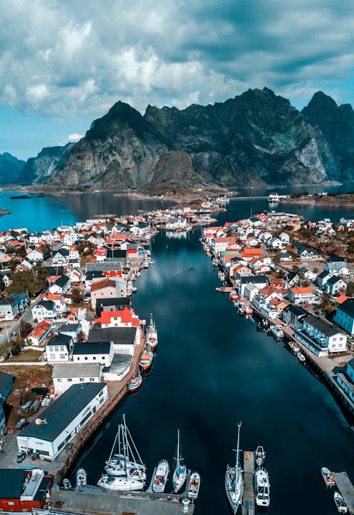 Základová fotografie zdarma na téma hora, letecký snímek, lofoten