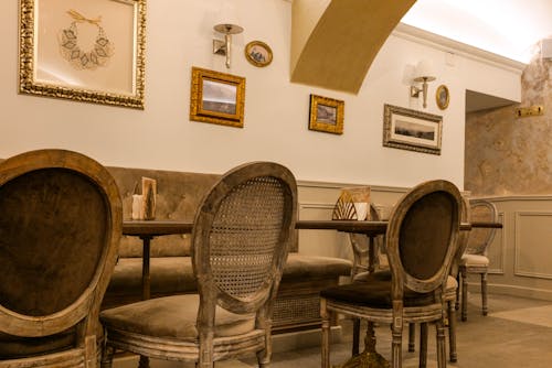 Cafe Interior with Vintage Chairs
