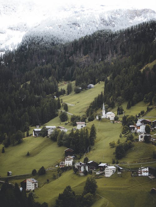Mountain Village in the Dolomites 