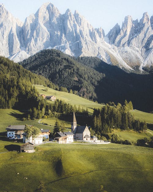 Scenic Mountain Village in the Dolomites 