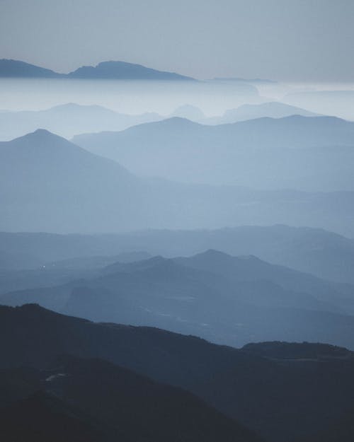 คลังภาพถ่ายฟรี ของ ซิลูเอตต์, พลบค่ำ, ภูเขา