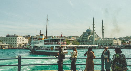 People Standing on Sea Shore in Istanbul