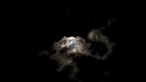 Cloud and Moon behind at Night