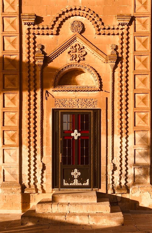 Sunlit Wall of Temple Building