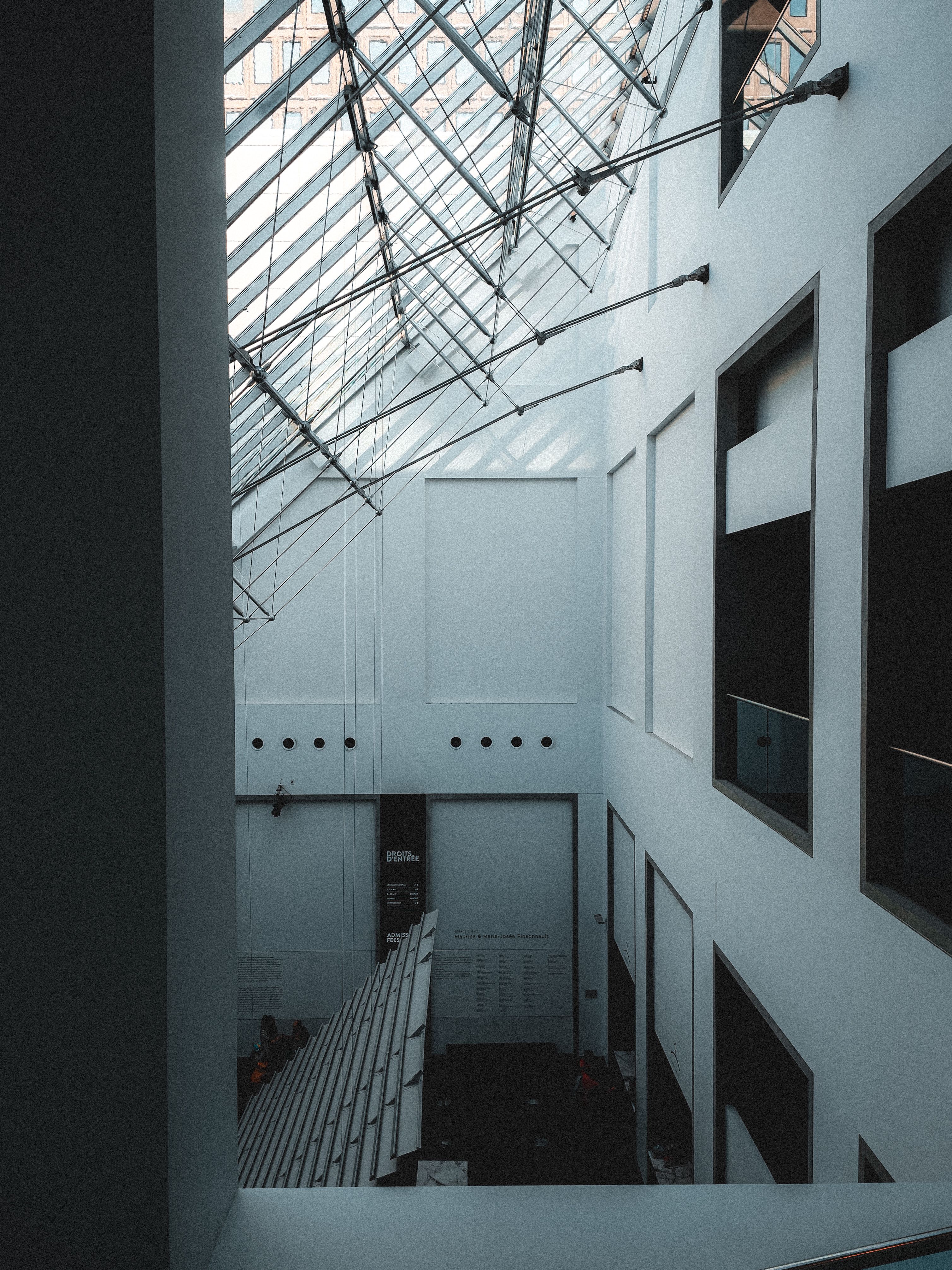 Image showcasing White Walls and Glass Ceiling · Free Stock Photo