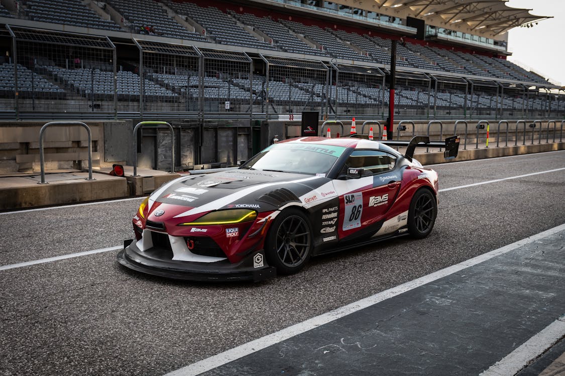 A Toyota Supra on a Race Track 