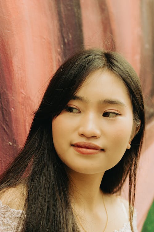 Face of Woman with Long Hair 