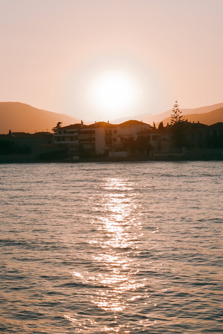 Sunset Over The Seaside Resort