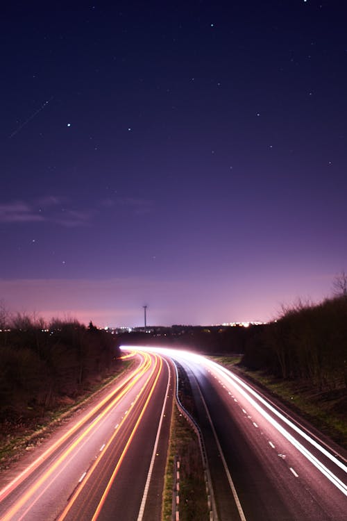 Free stock photo of light trail, light trails, motorway