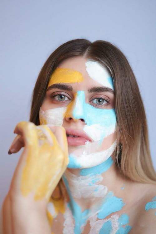 Portrait of a Young Woman with Paint on Her Face 