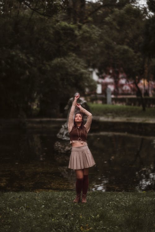 A Woman Posing in a Park