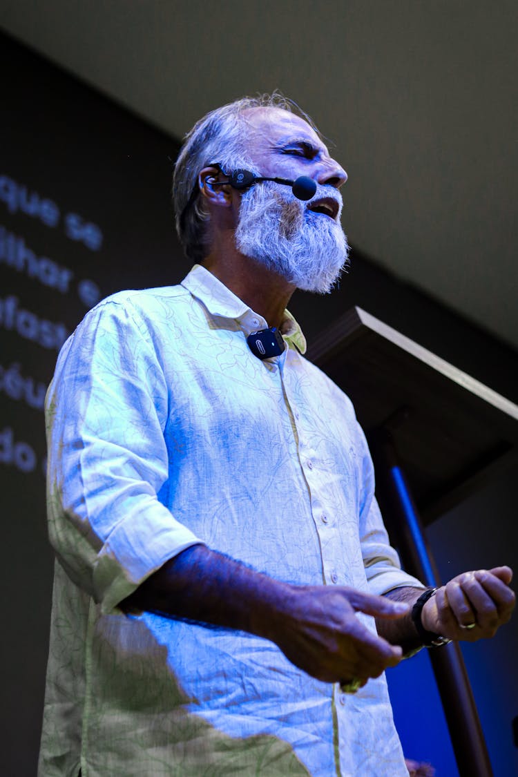 A Man Giving A Presentation 