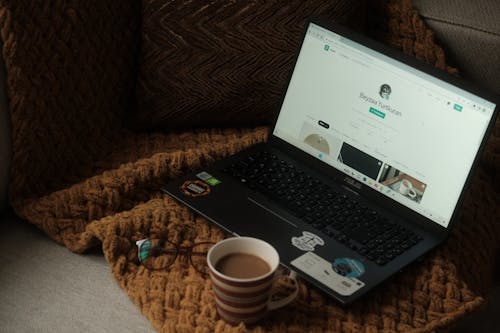 Free A Laptop on a Table  Stock Photo