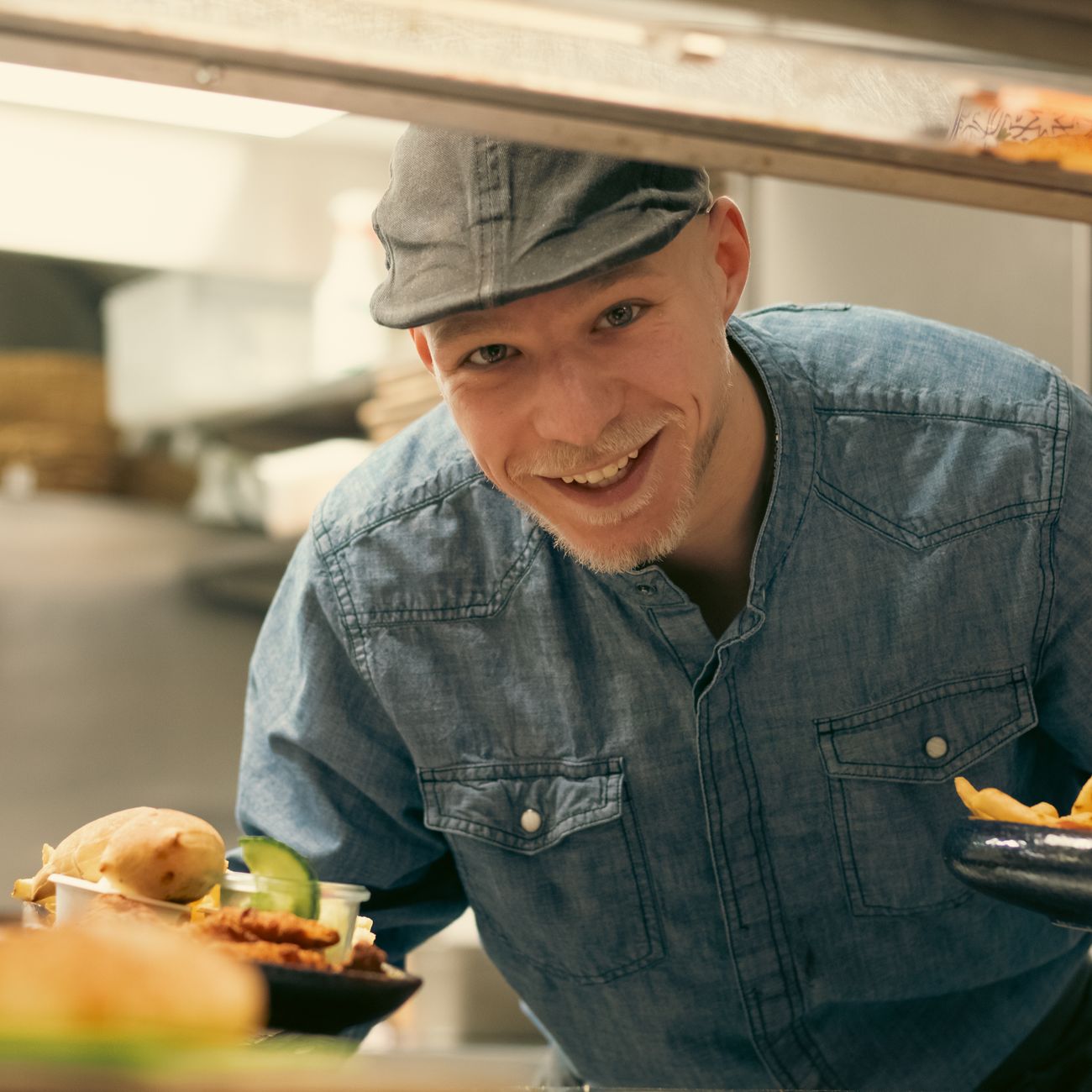 chef serving freshly cooked meals