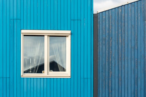 Blue Facade of Residential Buildings 