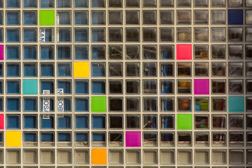 Colorful Tiles on Glass