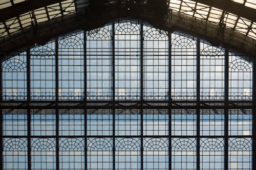 Windows of Antwerp Central Train Station 