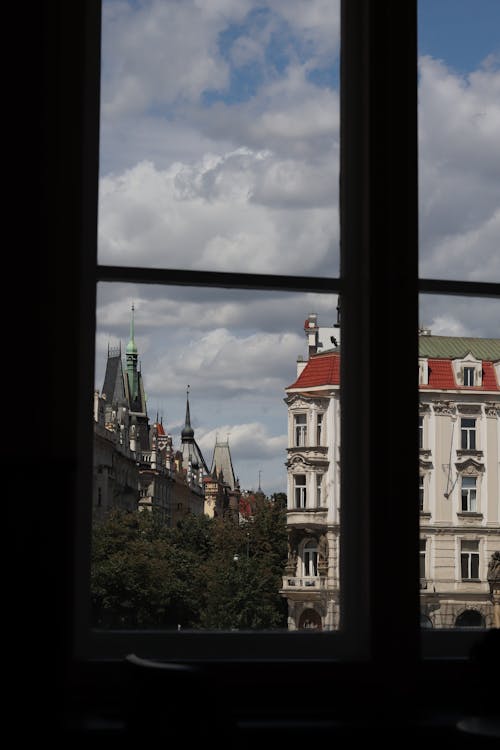 Window View of a Traditional City Building 